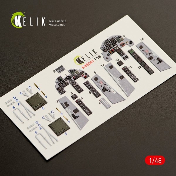 KELIK K48041 F-5B FREEDOM FIGHTER INTERIOR 3D DECALS FOR KINETIC KIT 1/48