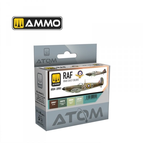 AMMO of Mig Jimenez 20901 ATOM RAF WWII Early Colors Set 4x20ml
