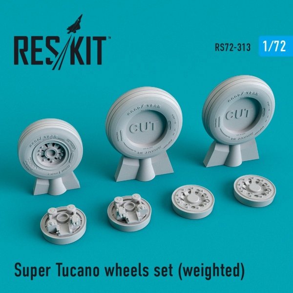 RESKIT RS72-0313 SUPER TUCANO WHEELS SET (WEIGHTED) 1/72