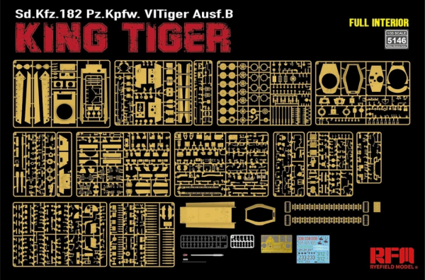 Rye Field Model 5146 Pz.Kpfw.VI Ausf.B King Tiger Henschel Turret Sd.Kfz. 182 with full interior 1/35