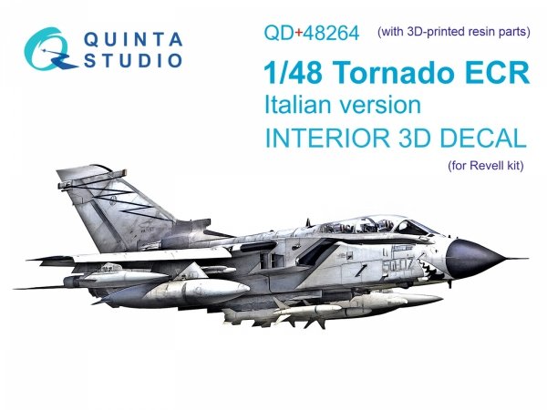 Quinta Studio QD+48264 Tornado ECR Italian 3D-Printed &amp; coloured Interior on decal paper (Revell) (with 3D-printed resin parts) 1/48