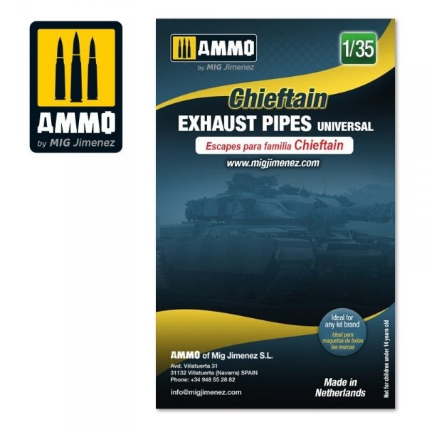 Ammo of Mig 8085 Chieftain exhaust pipes universal 1/35