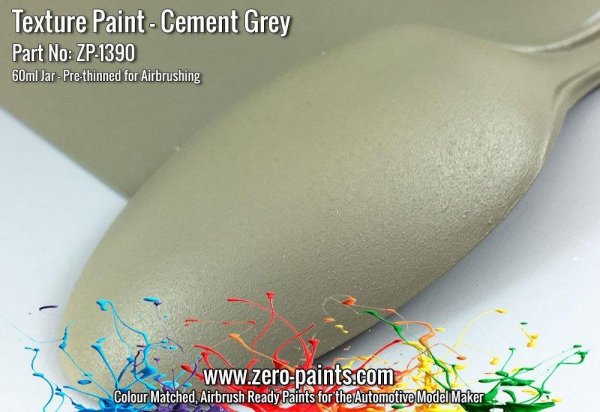 Zero Paints ZP-1390 Cement Grey Textured Paint - 60ml (Engines, Interiors etc)