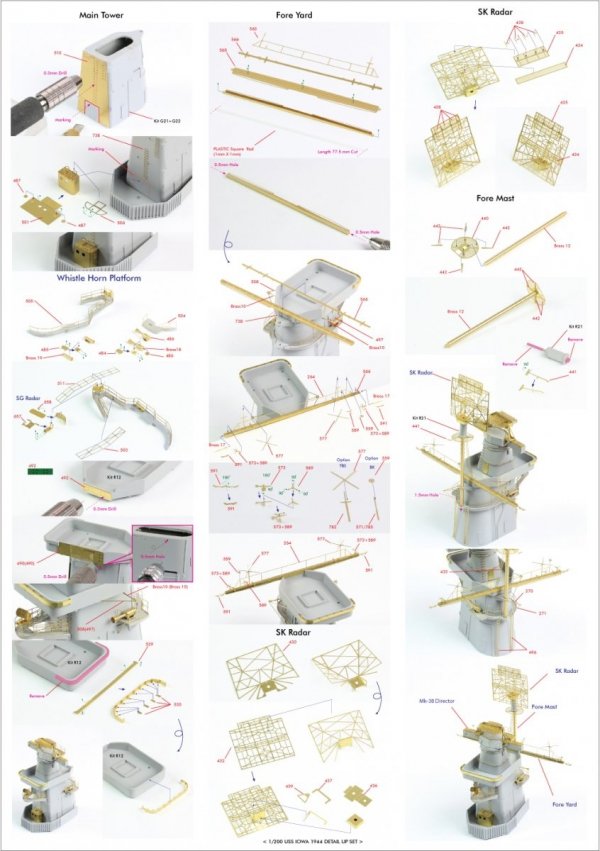 Pontos 22004F1 USS BB-61 Iowa 1944 Detail Up Set (Without wooden deck) (1:200)