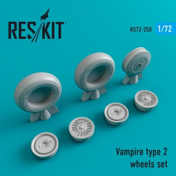 RESKIT RS72-0250 Vampire type 2 wheels set 1/72