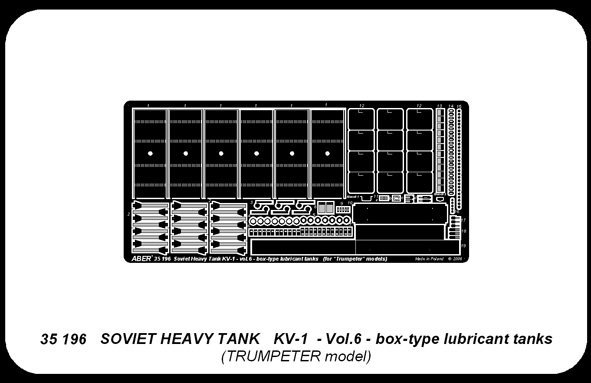 Aber 35196 Russian heavy tank KV-1 - vol. 6 - additional set - box-type lubricant tanks (1:35)