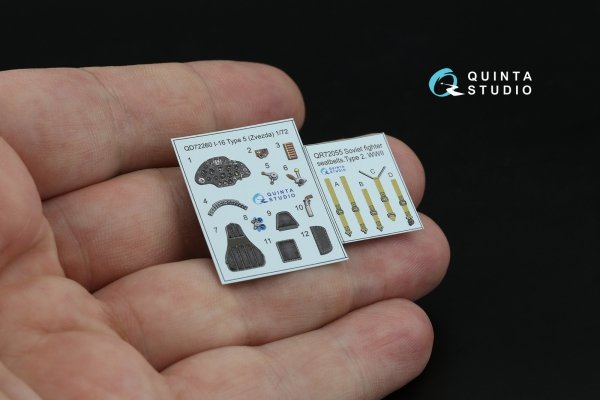 Quinta Studio QD72260 I-16 Type 5 3D-Printed &amp; coloured Interior on decal paper (Zvezda) 1/72