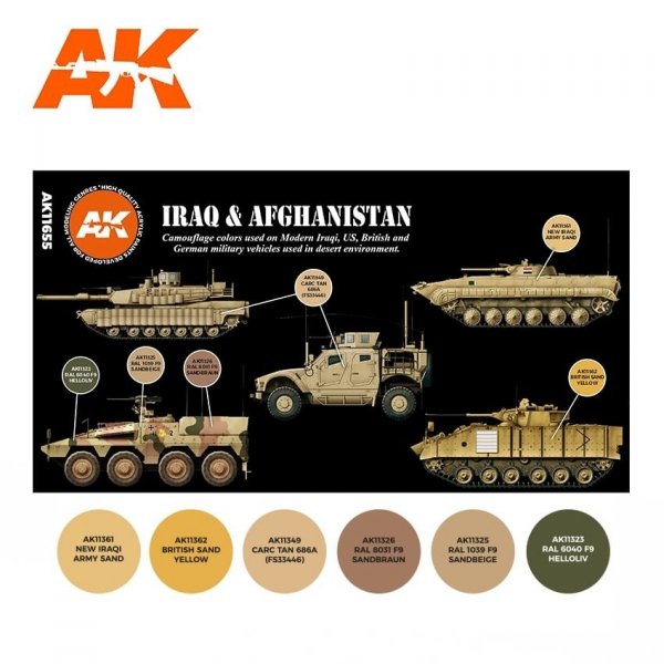 AK Interactive AK11655 IRAQ &amp; AFGHANISTAN 6x17 ml