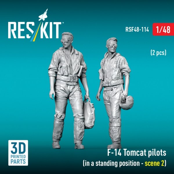 RESKIT RSF48-0114 F-14 Tomcat pilots (in a standing position - scene 2) (2 pcs) (3D Printed) (1/48)