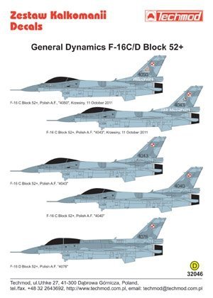 Techmod 32046 - General Dynamics F-16C/D Block 52+ (1:32)