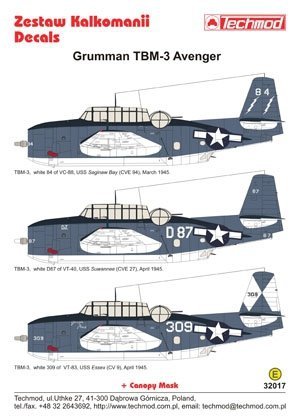 Techmod 32017 - Grumman TBM-3 Avenger (1:32)