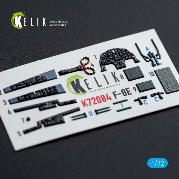 Kelik K72084 F-8E Crusader - interior 3D decals for Academy kit (1/72)