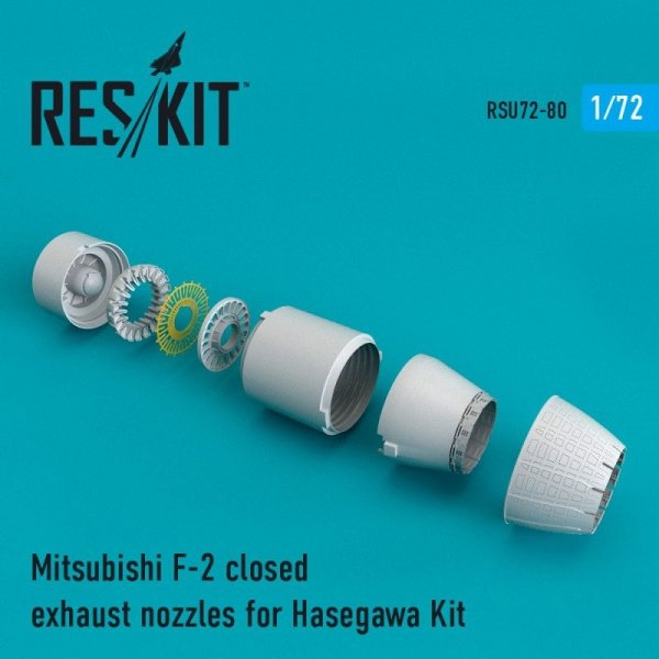 RESKIT RSU72-0080 Mitsubishi F-2 closed exhaust nozzles for Hasegawa 1/72