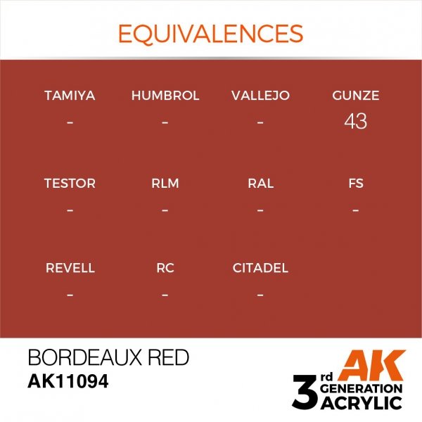 AK Interactive AK11094 BORDEAUX RED – STANDARD 17ml