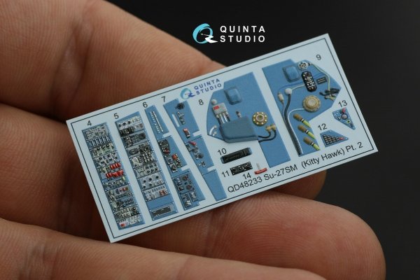 Quinta Studio QD48233 Su-27SM 3D-Printed &amp; coloured Interior on decal paper (KittyHawk) 1/48