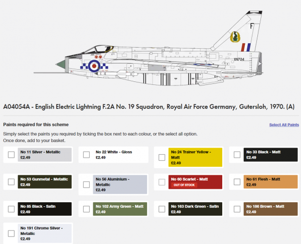 Airfix 04054A English Electric Lightning F.2A 1/72