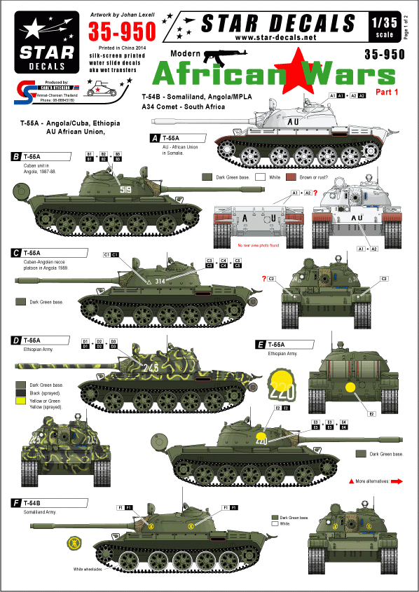 Star Decals 35-950 Modern African Wars 1 1/35