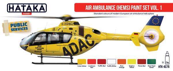 Hataka HTK-AS76 Air Ambulance (HEMS) paint set vol. 1 8x17ml