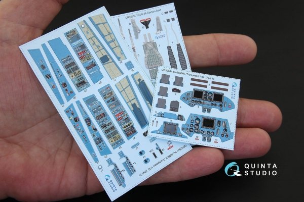 Quinta Studio QD32041 Su-30MKK 3D-Printed &amp; coloured Interior on decal paper (for Trumpeter kit) 1/32