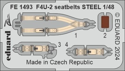 Eduard FE1493 F4U-2 Seatbelrs STEEL HOBBY BOSS 1/48