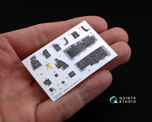 Quinta Studio QD32003 F-16C 3D-Printed &amp; coloured Interior on decal paper (for Tamiya kit) 1/32