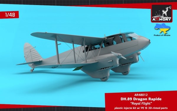 Armory Models 48012 DH.89 Dragon Rapide, Short-Haul Airliner – “Royal Flight” 1/48
