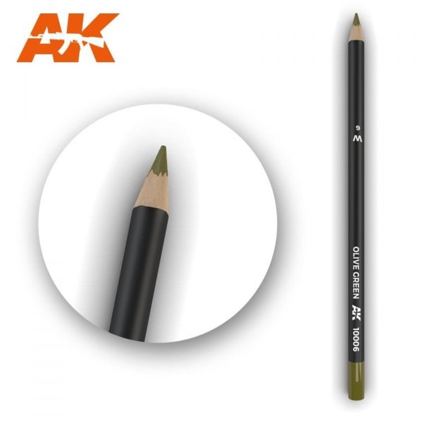 AK Interactive AK10006 Watercolor Pencil OLIVE GREEN
