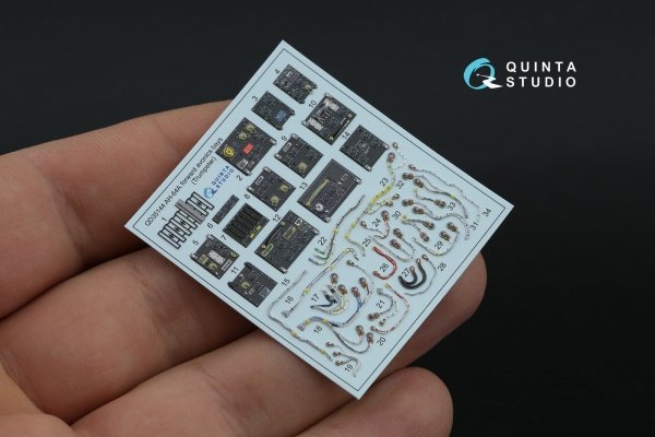 Quinta Studio QD+35144 AH-64A forward avionics bays 3D-Printed &amp; coloured Interior on decal paper (Trumpeter) (with 3D-printed resin parts) 1/35