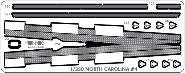 Pontos 35024WD1 USS BB-55 North Carolina Wooden Deck set (1:350)