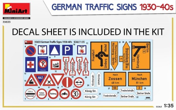 MiniArt 35633 GERMAN TRAFFIC SIGNS 1930-40s 1/35