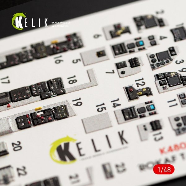 KELIK K48057 T-50 ROKAF INTERIOR 3D DECALS FOR ACADEMY KIT 1/48