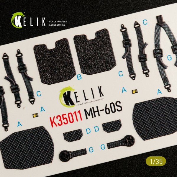 KELIK K35011 MH-60S KNIGHT HAWK INTERIOR 3D DECALS FOR KITTY HAWK KIT 1/35