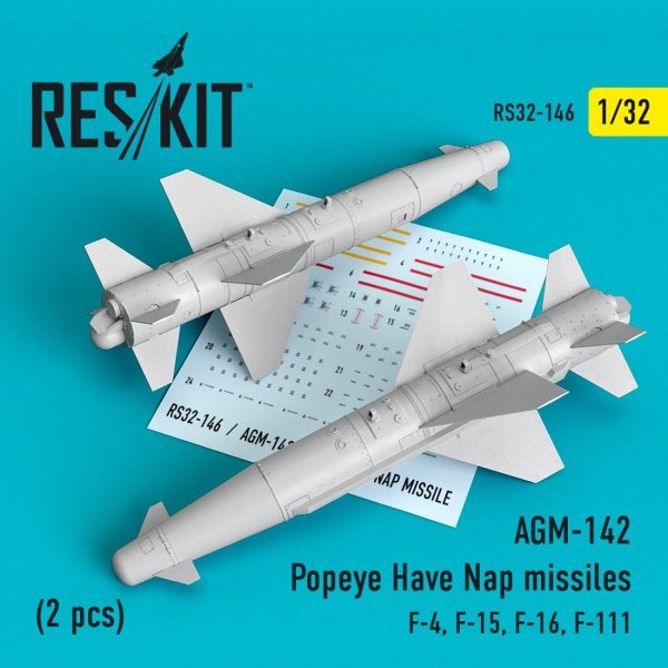 RESKIT RS32-0146 AGM-142 POPEYE HAVE NAP MISSILES (2 PCS) 1/32