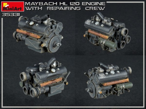 Miniart 35331 MAYBACH HL 120 ENGINE FOR PANZER III/IV FAMILY WITH REPAIR CREW 1/35
