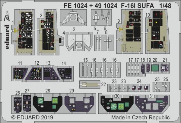 Eduard 491024 F-16I SUFA interior 1/48 HASEGAWA