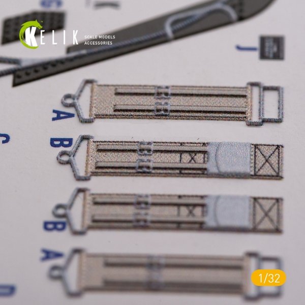 KELIK K32018 OS2U Kingfisher - Interior 3D Decal for Kitty Hawk/Zimi models kit 1/32