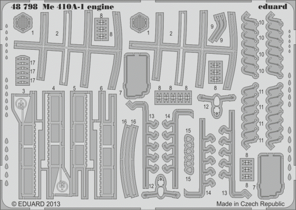 Eduard 48798 Me 410A-1 engine MENG 1/48