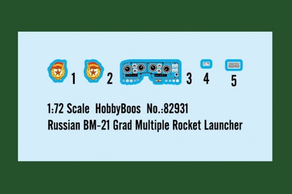 Hobby Boss 82931 Russian BM-21 Grad Multiple Rocket Launcher 1/72