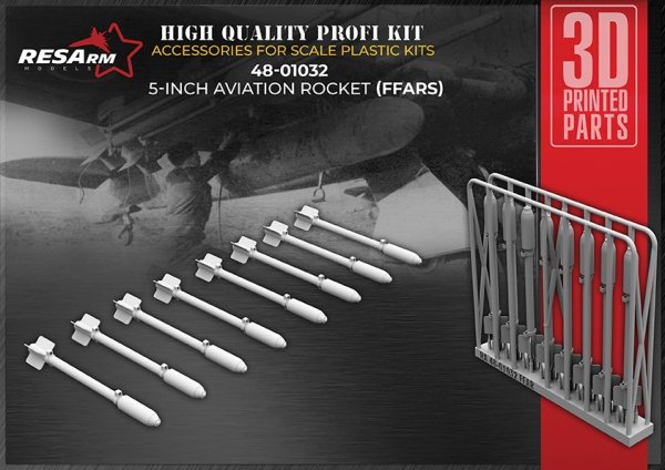 RESArm 48-01032 5 INCH FFAR - Rocket  (3D resin printing) 1/48