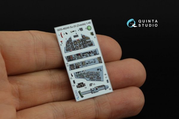 Quinta Studio QDS-48249 Su-25 3D-Printed &amp; colored Interior on decal paper (Zvezda) 1/48
