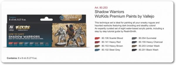 Vallejo 80253 Wizkids Shadow warriors Set 8x8ml
