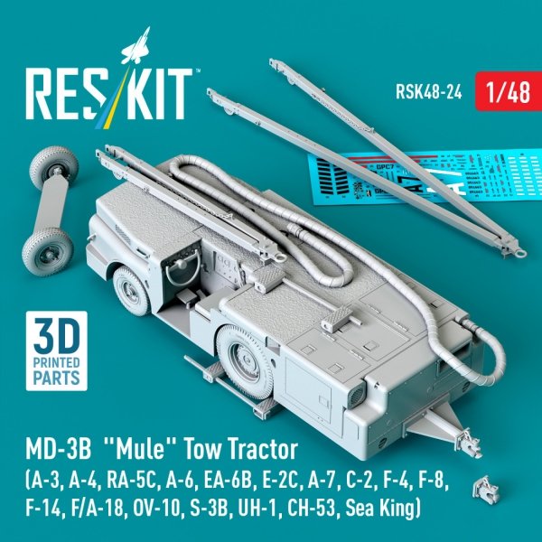 RESKIT RSK48-0024 MD-3B "Mule" Tow Tractor (3D Printed model kit) 1/48