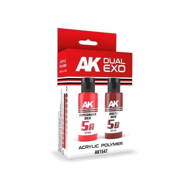 AK Interactive AK1547 DUAL EXO SET 5 – 5A SUPERNOVA RED &amp; 5B DIRTY RED