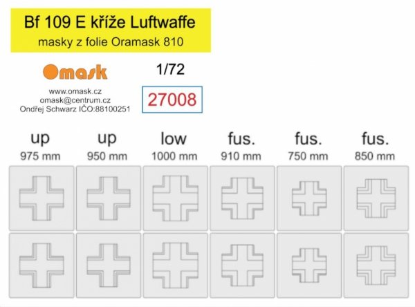 Omask 27008 Bf 109 E krize Luftwaffe 1/72