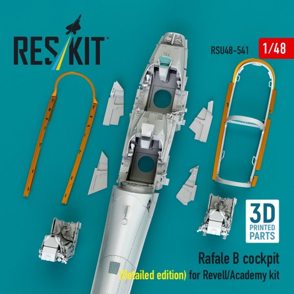 RESKIT RSU48-0541 Rafale B cockpit cockpit (Detailed edition) for Revell/Academy kit (3D Printed) (1/48)