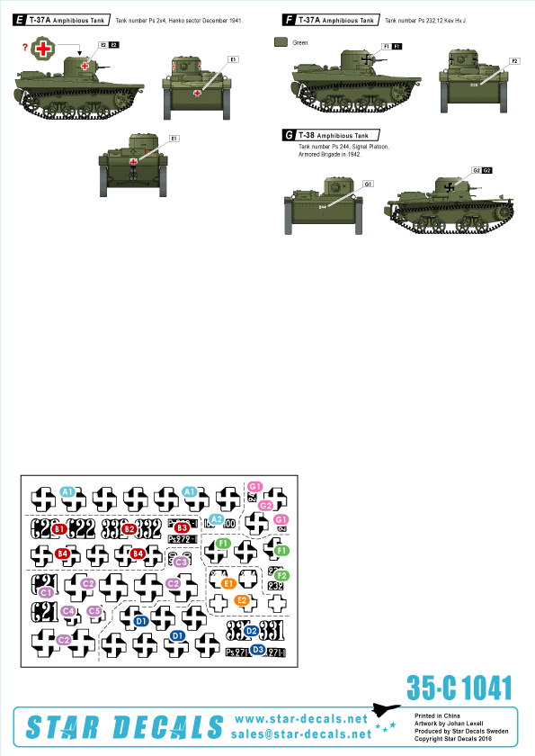 Star Decals 35-C1041 Finnish Tanks in WW2 # 5 1/35