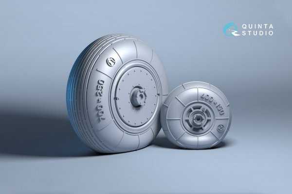 Quinta Studio QT48024 Ka-52 Wheels with separate hubs and weighted tires (Zvezda) 1/48