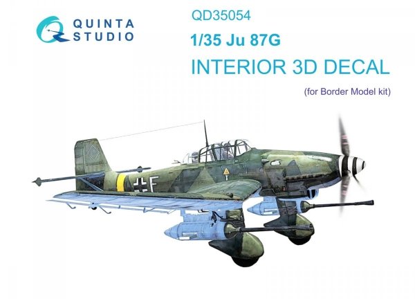 Quinta Studio QD35054 Ju 87G 3D-Printed &amp; coloured Interior on decal paper ( Border Model ) 1/35