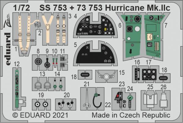 Eduard SS753 Hurricane Mk.IIc ZVEZDA 1/72