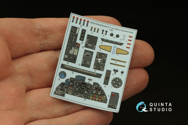 Quinta Studio QD32165 Do 335A-0 3D-Printed &amp; coloured Interior on decal paper (Zoukei-mura) 1/32